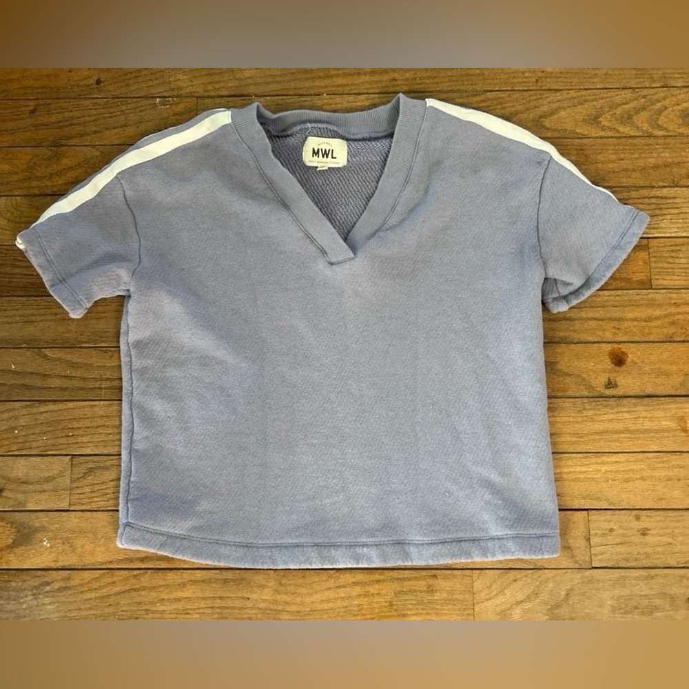 Madewell V-Neck Tee with White Stripes